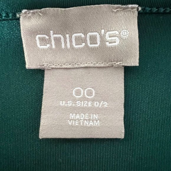 Chicos Womens Green Leopard Animal Print High Low Hem Dress size 0 2 - Picture 12 of 15